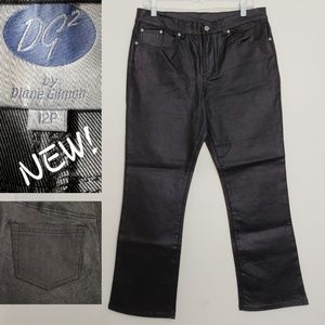 🤍DIANE GILMAN black shiny stretch jeans/pants *size 12P